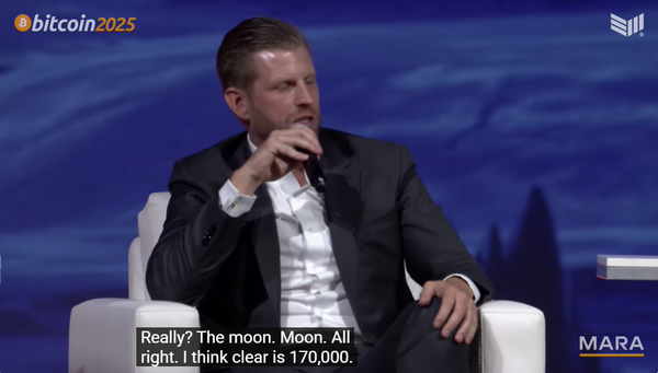 트럼프 대통령 아들은 비트코인 가격이 오는 2026년 말까지 17만 달러(한화 약 2억 3,524만 원)를 넘어설 것으로 내다보고 있다(사진=비트코인매거진)