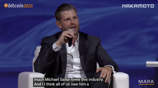 도널드 트럼프 주니어와 에릭 트럼프는 마이클 세일러 스트래티지 창업자로부터 가상화폐 시장 참여에 대한 영향을 받았다고 밝혔다(사진=비트코인매거진)