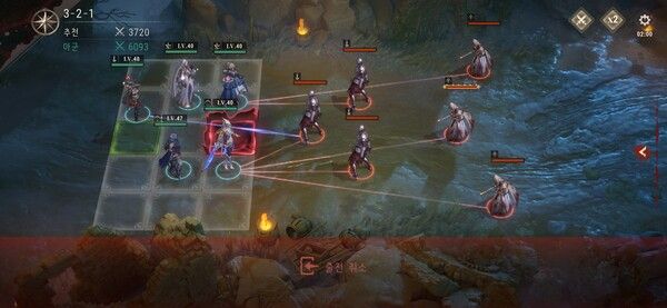 ▲ 적의 종류와 공격 방향 등에 따라 아군 유닛의 전략적인 위치 선정이 요구된다