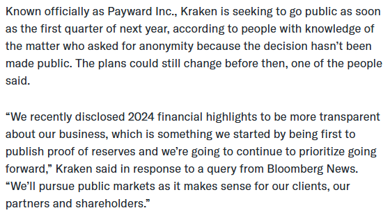 블룸버그에 따르면 크라켄 가상화폐 거래소가 오는 2026년 1분기 미국 주식시장 기업공개(IPO)를 모색 중이다(사진=블룸버그)