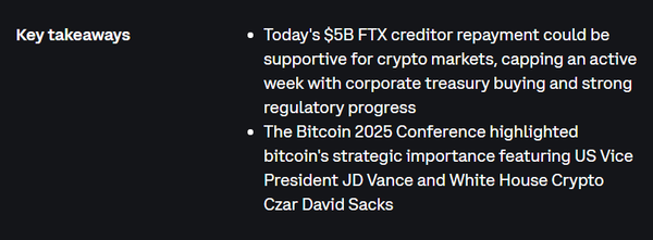 코인베이스 가상화폐 거래소 분석진은 주간 보고서를 통해 ‘에프티엑스 회복 신탁’의 채권 상환이 가상화폐 시장 유동성 확대에 도움이 될 수 있다고 밝혔다.(사진=코인베이스)