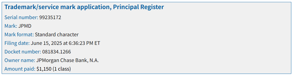 ‘제이피엠디’ 상표 출원신청서 일부(사진=USPTO)