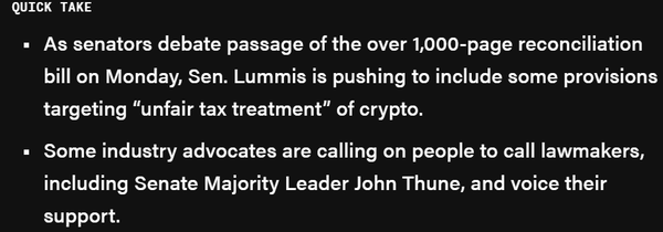 신시아 루미스 상원의원이 수정 중인 ‘하나의 크고 아름다운 법안’ 감세안 세부 조항은 채굴 및 예치(스테이킹) 생태계와 관련된 내용으로 알려졌다(사진=더블록)