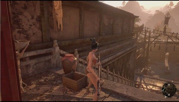 ▲얼핏 보면 정면에 작은 문이 길일것 같지만 아니다. 왼쪽 건물로 올라가서 다리를 타고 한바퀴 빙 돈 다음에 다리를 건너 오른쪽 건물로 간다. 오른쪽 건물에서 다시 3층 계단을 올라선다음에 지붕에 숏컷이 있는 식이다