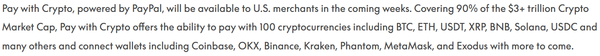  페이팔이 미국 이용자를 대상으로 지불 가능 가상화폐 종목 수를 대폭 늘리겠다고 발표했다(사진=페이팔)
