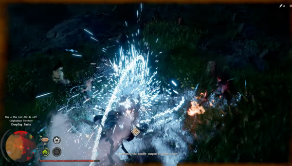 ▲얼음 속성 공격은 적을 빙결시켜 움직임을 봉쇄하기 떄문에 1대 다 전투에서 매우 좋다