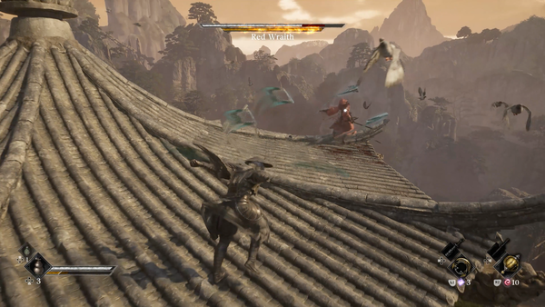 ▲지붕 위를 빙빙 돌면서 보스와 싸우는 재미가 일품이다