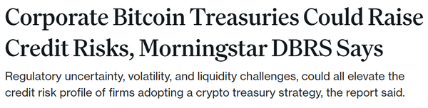 모닝스타는&nbsp;기업의&nbsp;비트코인&nbsp;매수&nbsp;전략이&nbsp;신용&nbsp;위험도를&nbsp;높일&nbsp;수&nbsp;있다고 분석했다(사진=코인데스크/ 모닝스타)