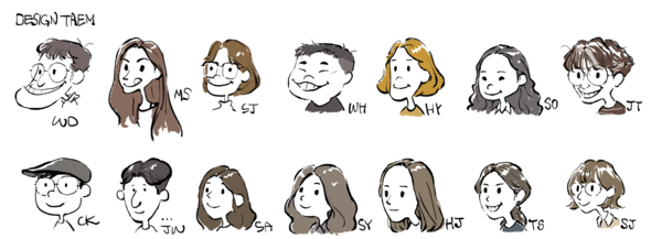 ▲디자인팀 캐리커처(제공=쿡앱스)