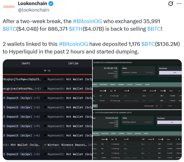 11만 6천 달러(한화 약 1억 6,090만 원) 선에서 특정 비트코인 큰손 투자자의 매도가 이어지고 있다는 분석이다
