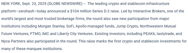 모건스탠리는 최근 제로해시가 10억 달러(한화 약 1조 4,039억 원)의 기업 가치를 평가받은 ‘시리즈 디-투(Series D-2)’ 라운드를 주도한 바 있다(사진=제로해시)