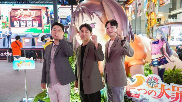 ▲ (좌측부터)넷마블에프앤씨 박동훈 아트 디렉터, 구도형 PD, 넷마블 김병록 사업본부장(사진=넷마블 제공)