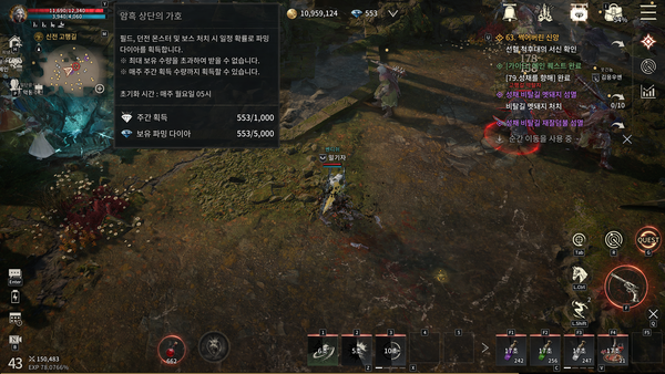 ▲단순 필드 사냥으로 매주 1,000 다이아를 손쉽게 얻을 수 있다