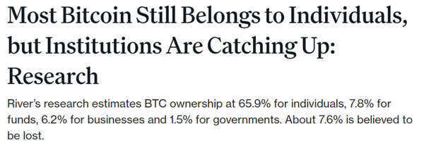 리버리서치에 따르면 지난 8월까지 전체 비트코인의 65.9%가 개인 투자자에 의해 보유됐다(사진=코인데스크)