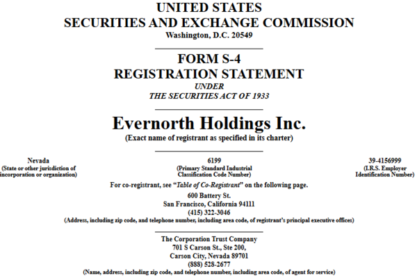 에버노스홀딩스의 미국 증권거래위원회 공시 서류(사진=미국 증권거래위원회)