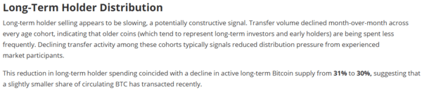 비트코인 채굴자들의 매도 압력이 안정세를 유지하고 있는 가운데 장기 투자자들의 자산 매각 활동이 감소하고 있다는 분석이다(사진=반에크)