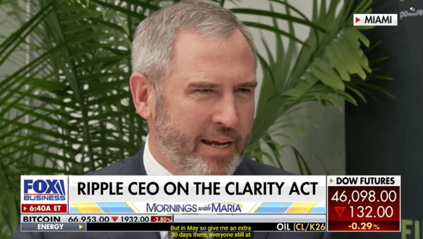 ‘클라리티’ 법안 통과가 오는 5월 말은 돼야 최종 확정될 것으로 보인다는 것이 엑스알피 최고경영자의 입장이다(사진=폭스비즈니스)