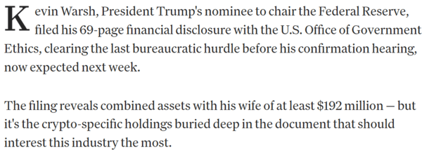 차기&nbsp;미국&nbsp;중앙은행(연방준비제도,&nbsp;Fed)&nbsp;의장&nbsp;후보가&nbsp;투자&nbsp;포트폴리오에&nbsp;가상화폐&nbsp;관련&nbsp;자산을&nbsp;보유&nbsp;중인&nbsp;것으로&nbsp;드러났다(사진=코인데스크)