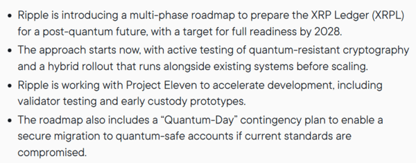 리플은&nbsp;오는&nbsp;2028년까지&nbsp;‘엑스알피&nbsp;레저’를&nbsp;‘양자&nbsp;대응’&nbsp;상태로&nbsp;전환하겠다는&nbsp;것이&nbsp;리플의&nbsp;계획이다(사진=리플)