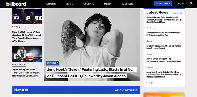 사진=빌보드 홈페이지