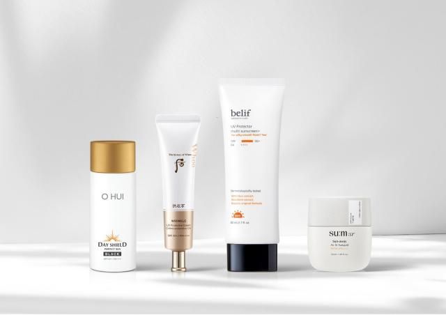LG生活健康高端品牌的防晒霜集合。【图片来源 LG生活健康】