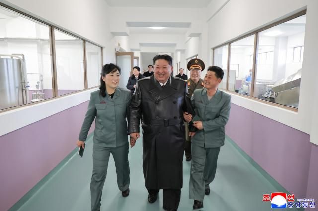 North Korean leader Kim Jong Un attended the completion ceremony of the local industrial factory and the general service center in Chongpyong County South Hamgyong Province on Dec 24 2025 Yonhap 