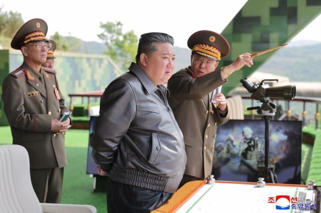 North Korean leader Kim Jong-un observed a comprehensive drill conducted as part of a training system for military officers on May 13 KCNAYONHAP