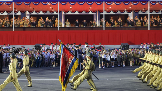 North Korean senior officials attend an event in Pyongyang on July 27 2025 in this photo released by the North’s official Korean Central News Agency the following day