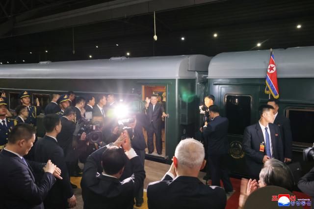 North Korean leader Kim Jong-un departs Beijing by train on Sept 4 2025 after holding a bilateral summit with Chinese President Xi Jinping during his visit for China’s Victory Day military parade in this photo released by the official North Korean Central News Agency the following day Yonhap
