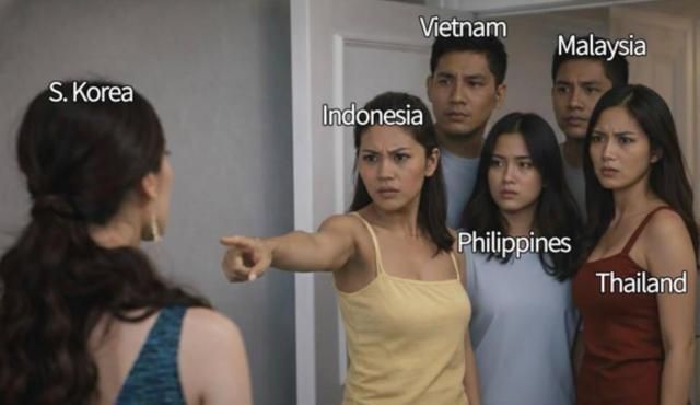 A post by X user Doonbo Premium+ Doonbo_art… appears under the hashtag SEAbling on Feb 23 2026 referencing tensions between South Korea and several Southeast Asian countries