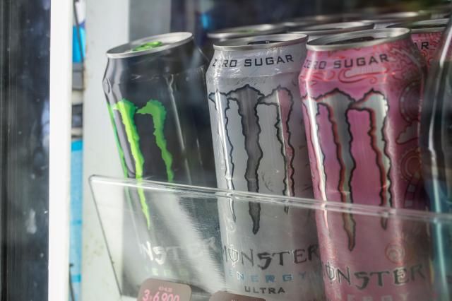 Energy drinks are displayed at a convenience store near a high school in Yeongdeungpo District Seoul on April 20 2026 AJP Yoo Na-hyun
