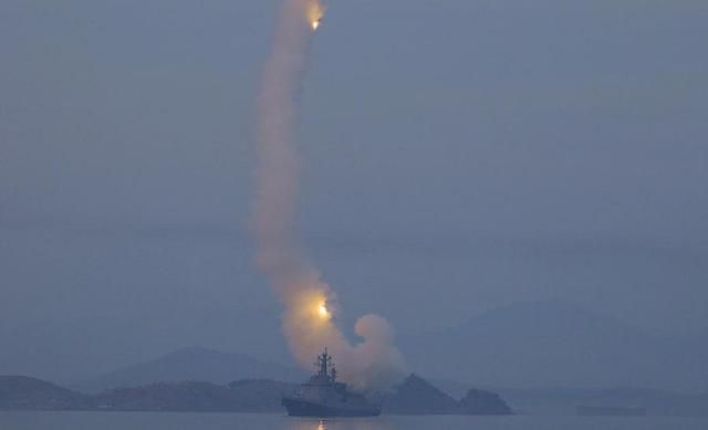 A missile is being fired from a ship in Pyongyang on March 10 2026 in this photo released by the Norths state-run Korea Central News Agency the following day