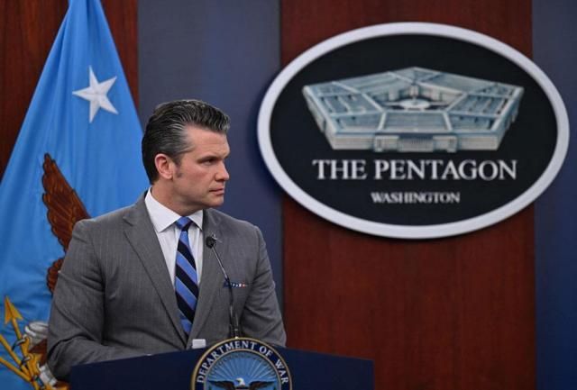 US Defense Secretary Pete Hegseth attends a press briefing at the Pentagon in Washington DC on April 24 2026 AFP-Yonhap