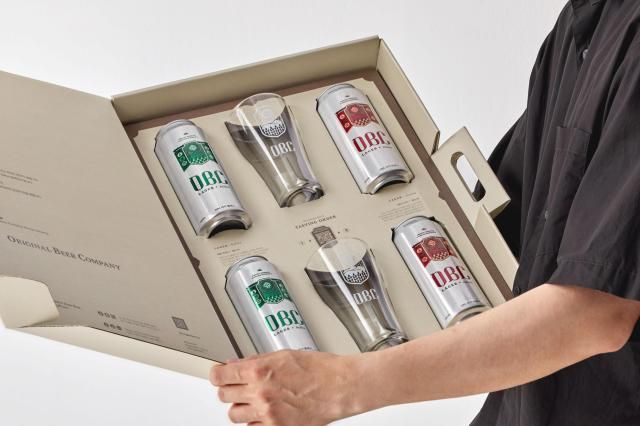 limited-edition OBC set including larger glasses and OBC Beers. Courtesy of Original Beer Company 