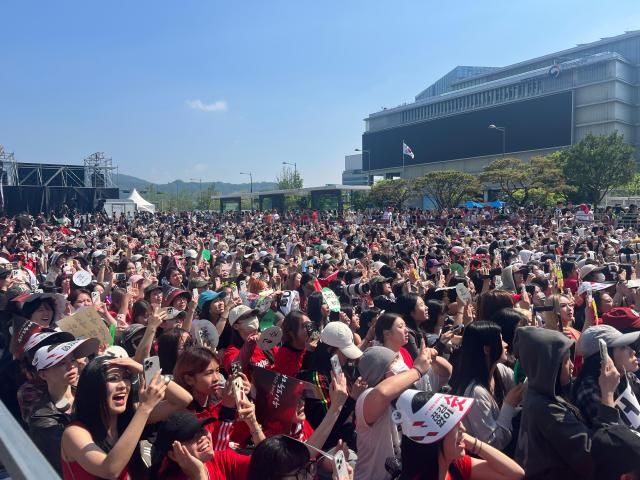 Crowds at a stage near Gwanghwamun before the World Cup 2026 Group A match between South Korea and Czechia on June 12 2026 AJP Joonha Yoo