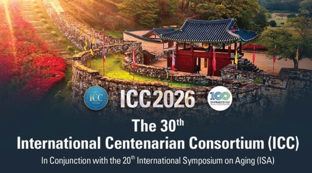 Photo provided by Genosisai show poster of the 30th International Centenarian Consortium ICC Courtesy of Genosisai