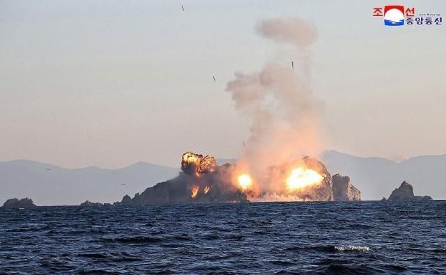 Missiles are being fired during a drill in Wonsan Kangwon Province on Sept 12 2026 in this photo released by the state-run North Korean Central News Agency two days later