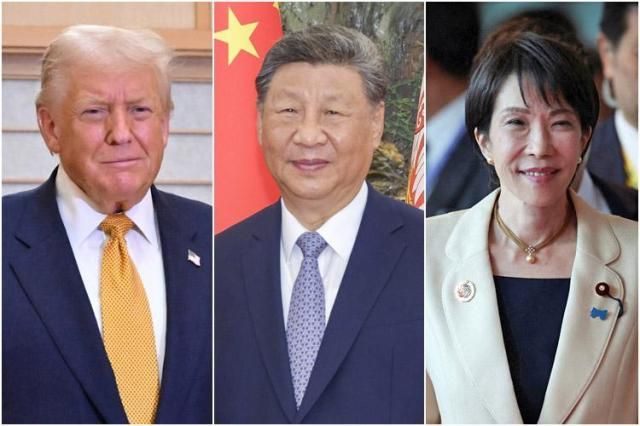 từ trái qua Tổng thống Mỹ Donald Trump - Chủ tịch Trung Quốc Tập Cận Bình - Thủ tướng Nhật Bản Takaichi Sanae ẢnhYonhap News