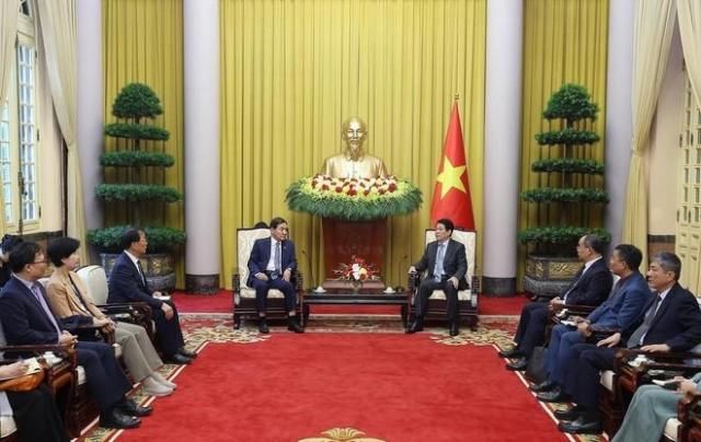 Chủ tịch nước Lương Cường tiếp ông Park Chang-dal ẢnhTTXVN