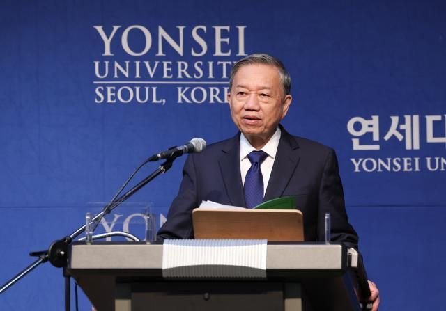 Tổng Bí thư Tô Lâm phát biểu chính sách tại Trường Đại học Yonsei ẢnhYonhap News