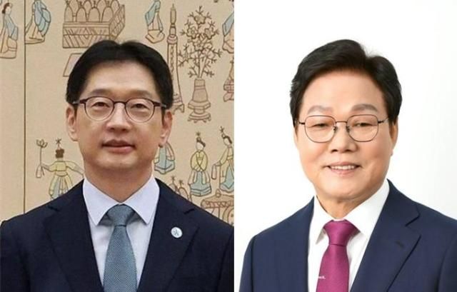 Ứng viên Kim Kyung-soo của Đảng Dân chủ (trái) và ứng viên Park Wan-soo của Đảng Sức mạnh Nhân dân (phải) [Ảnh: Facebook ứng viên]