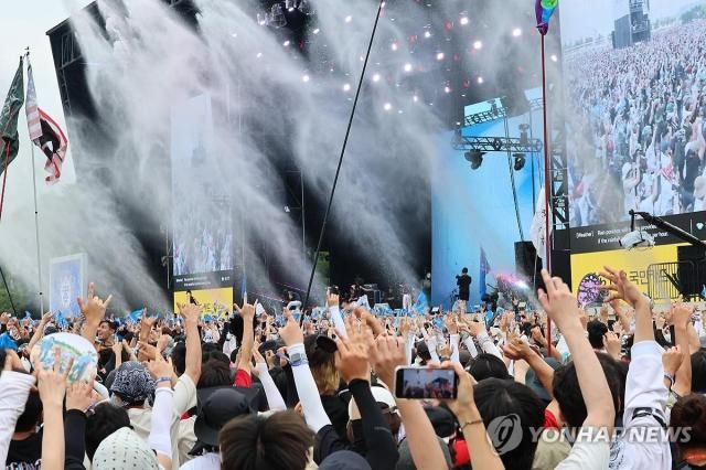 Lễ hội nhạc rock Incheon Pentaport diễn ra vào tháng 8 năm ngoái Ảnh tư liệu của Yonhap News