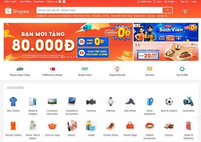 Ảnh chụp từ trang chủ Shopee