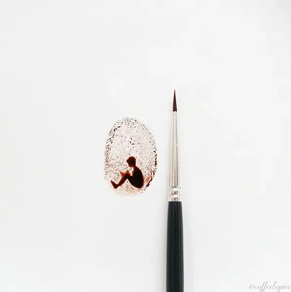 커피와 커피 찌꺼기로 그린 그림 | mbong.kr 엠봉