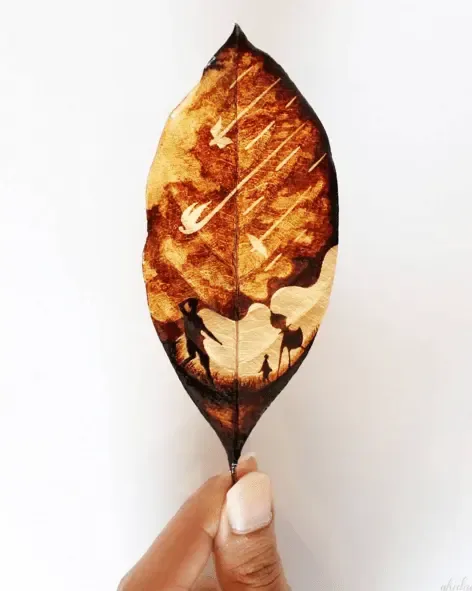 커피와 커피 찌꺼기로 그린 그림 | mbong.kr 엠봉