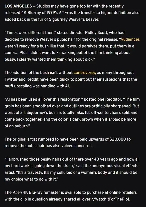 에일리언 4K 리마스터 근황 | mbong.kr 엠봉