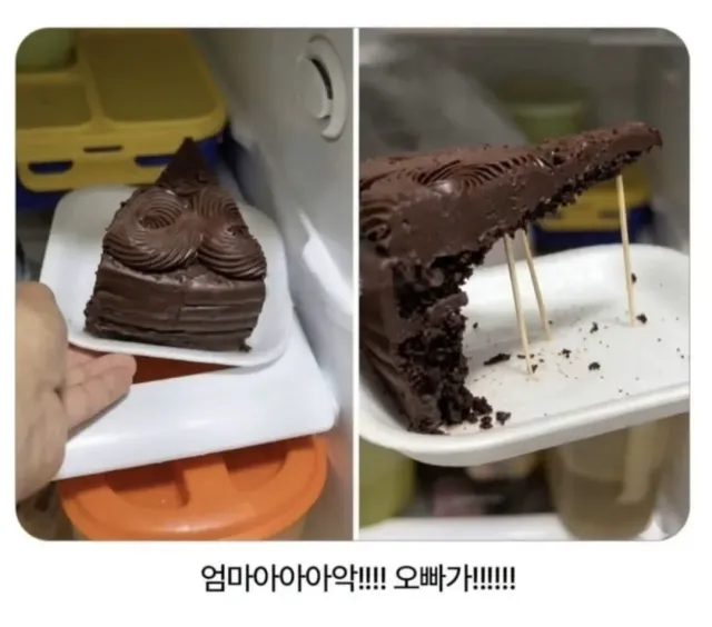 아껴먹을려고 놔둔 케익 꺼냈는데