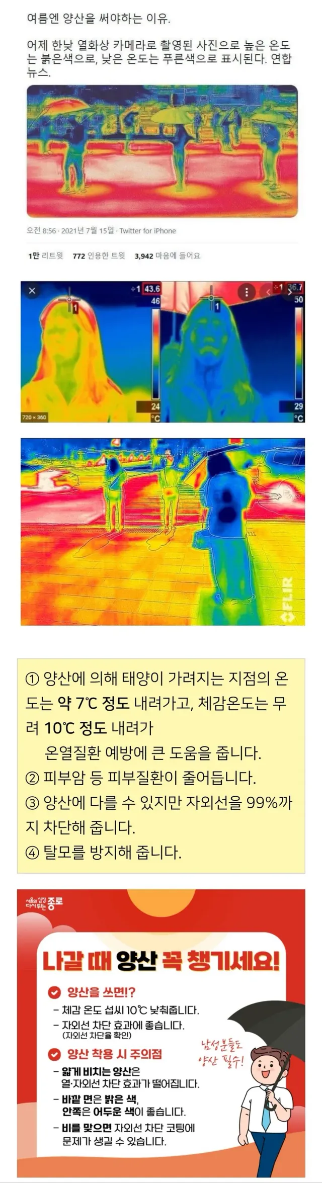 남자들도 여름에 양산 써야하는 이유