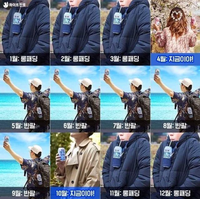 한국인의 12개월 코디 이미지