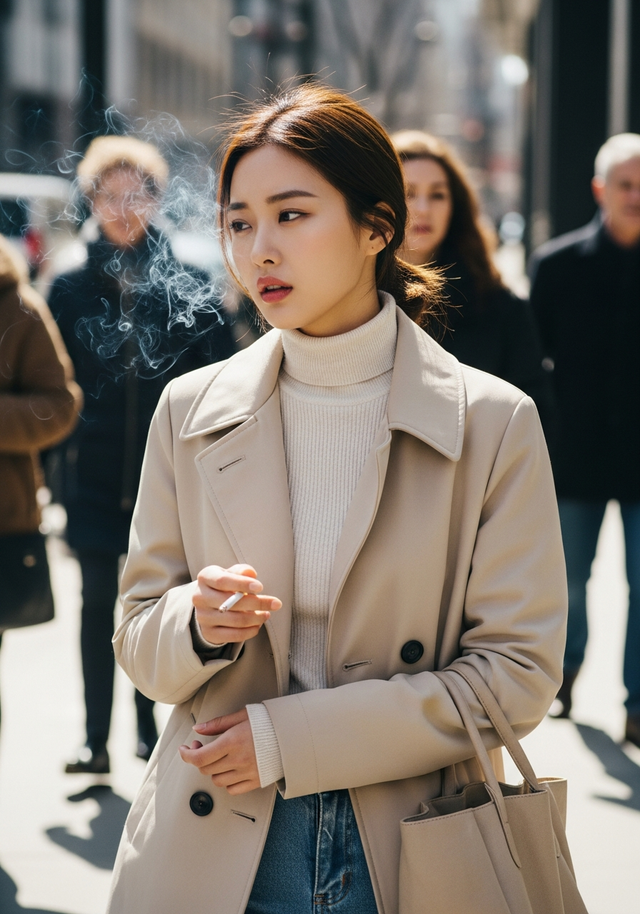 출근길 보행 흡연 논란